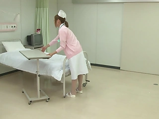 Molten Japanese Nurse gets pummeled at hospital sofa by a nasty patient!
