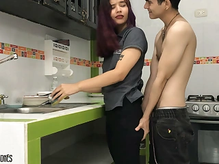 Fuck my stepsister to the fullest she washes the dishes Cum - Double