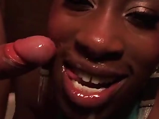 Black hussy with big knockers screwed by cocky instrumentation worker