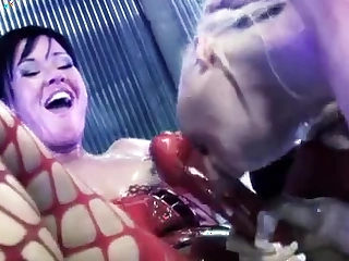 Blonde and brunette lesbians fucking like there's picayune tomorrow