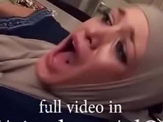 hijab spit-filled going to couch eliminate pussy