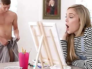Cum Element Painting with cute blond Kali Roses as this babe Deepthroats plus Fucks her Art Subject before acquiring Cum on her Element