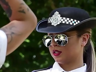 Clothed policeman stunners deepthroat